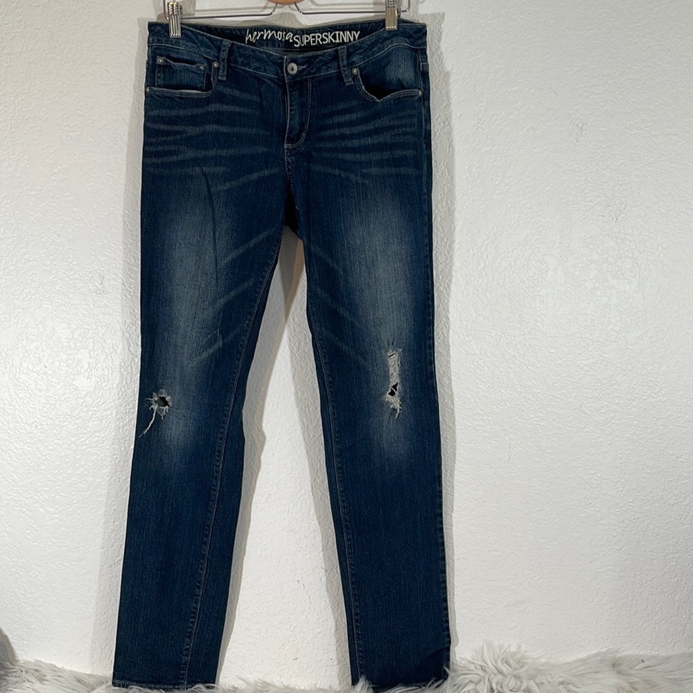 Bullhead Hermosa Super Skinny Distressed Jeans Size 11R with Pockets